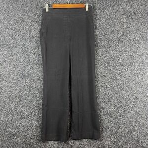 Spanx On-the-Go Kick Flare Pants Black Cotton Blend Stretch Size Medium Tall